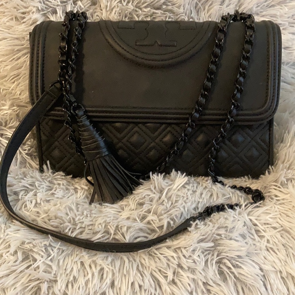 Tory Burch Black Matte Shoulder Bag